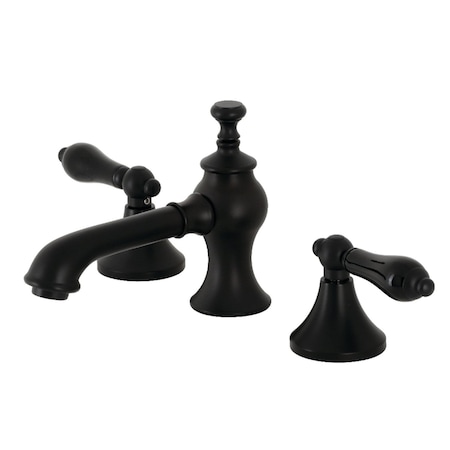 Kingston Brass KC7060PKL Duchess Widespread Bathroom Faucet W/Brass Pop-Up, Matte Blk KC7060PKL